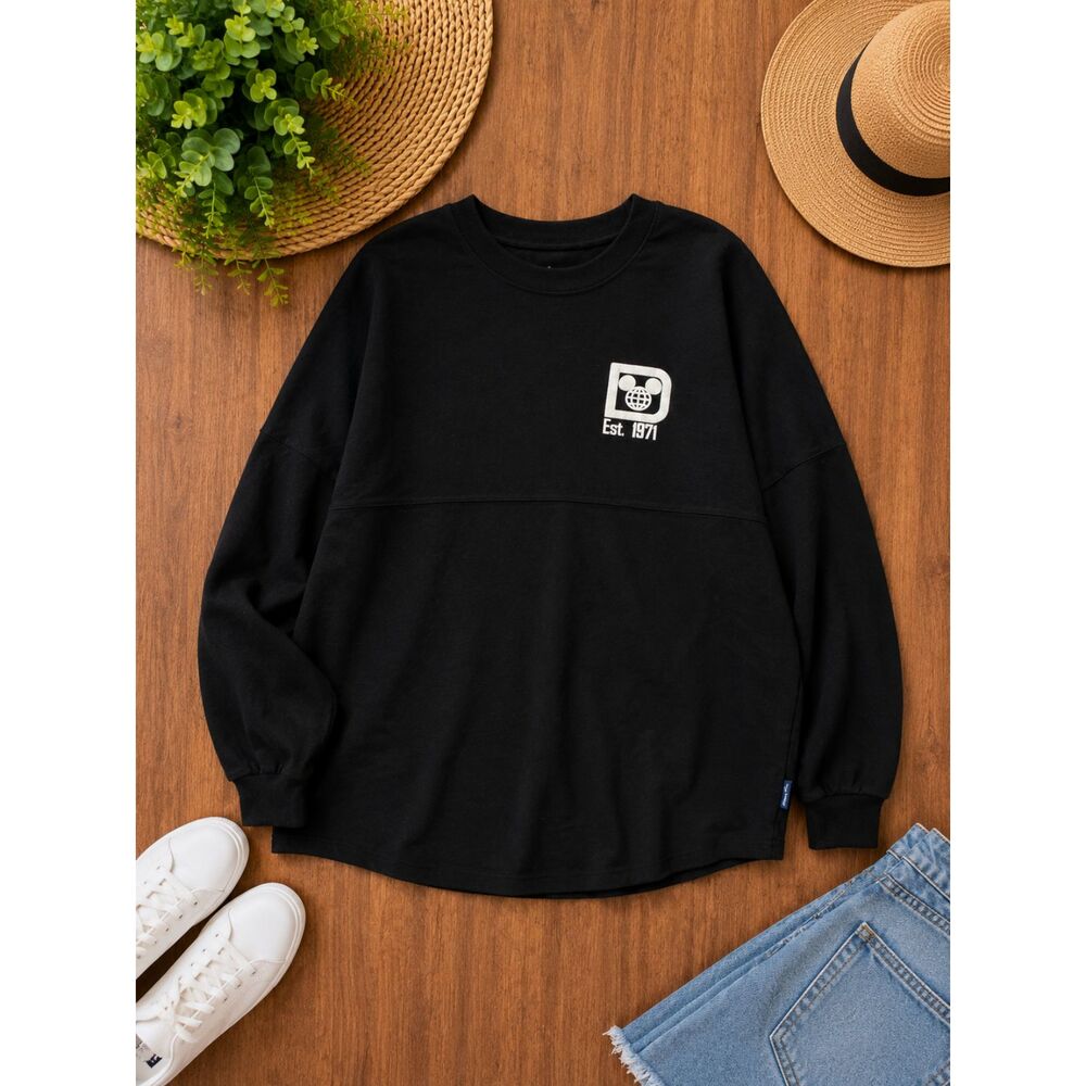 Disney Spirit Jersey Walt Disney World Black Long Sleeve Oversized Shirt L